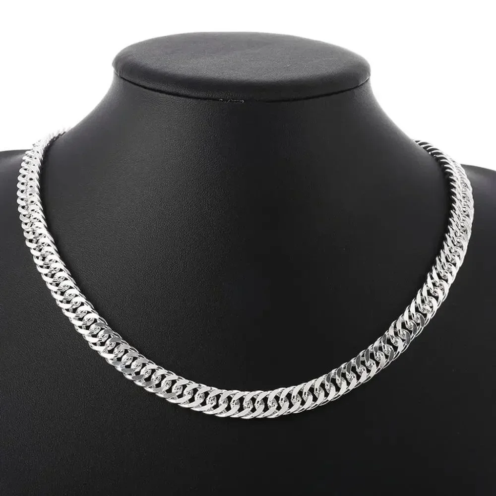 Beautiful Cuban Link 20 Inch Stamped as .925 Sterling Silver Chain 10mm Wide